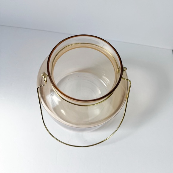 Gold Glass Gold Hanging Latern Vase Candle Holder 4.5” x 5.5” - Picture 8 of 8